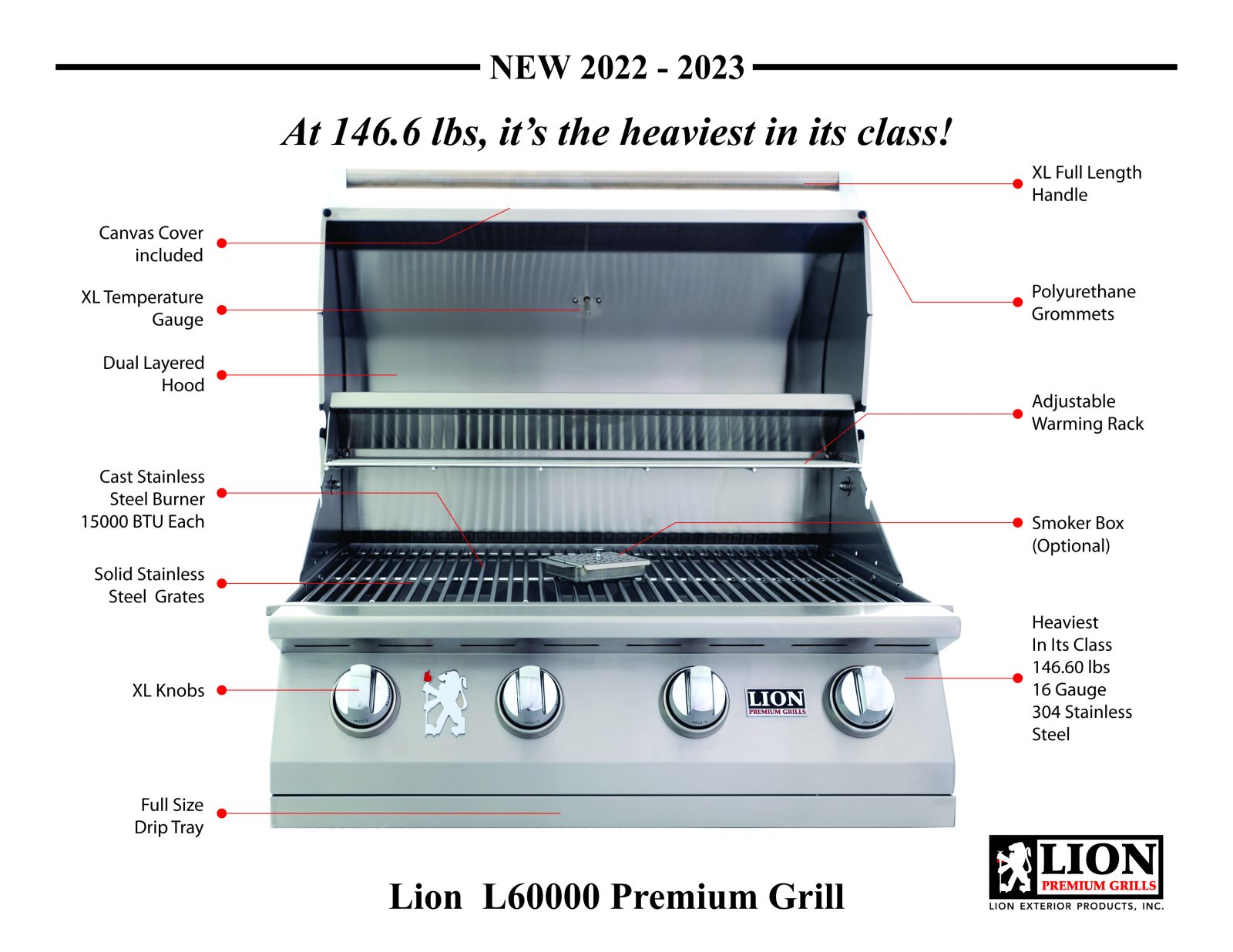 Lion L60000 32" BBQ Grill Details